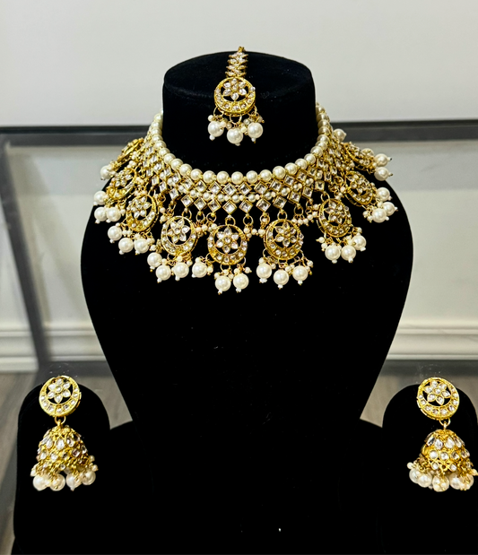 Golden Pearl Necklace Set