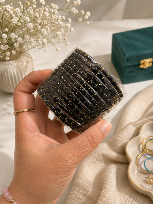 Black Raindrop Glass Bangle