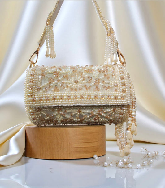Nia Premiun Quality Pearl Work Handbag