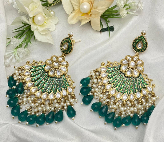 Dark Green Earrings Set
