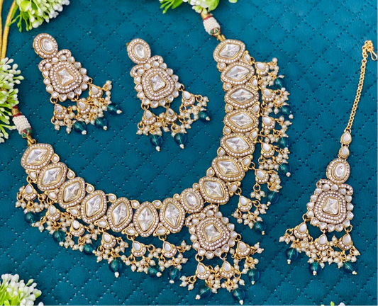 Dark Blue Pearl Necklace Set