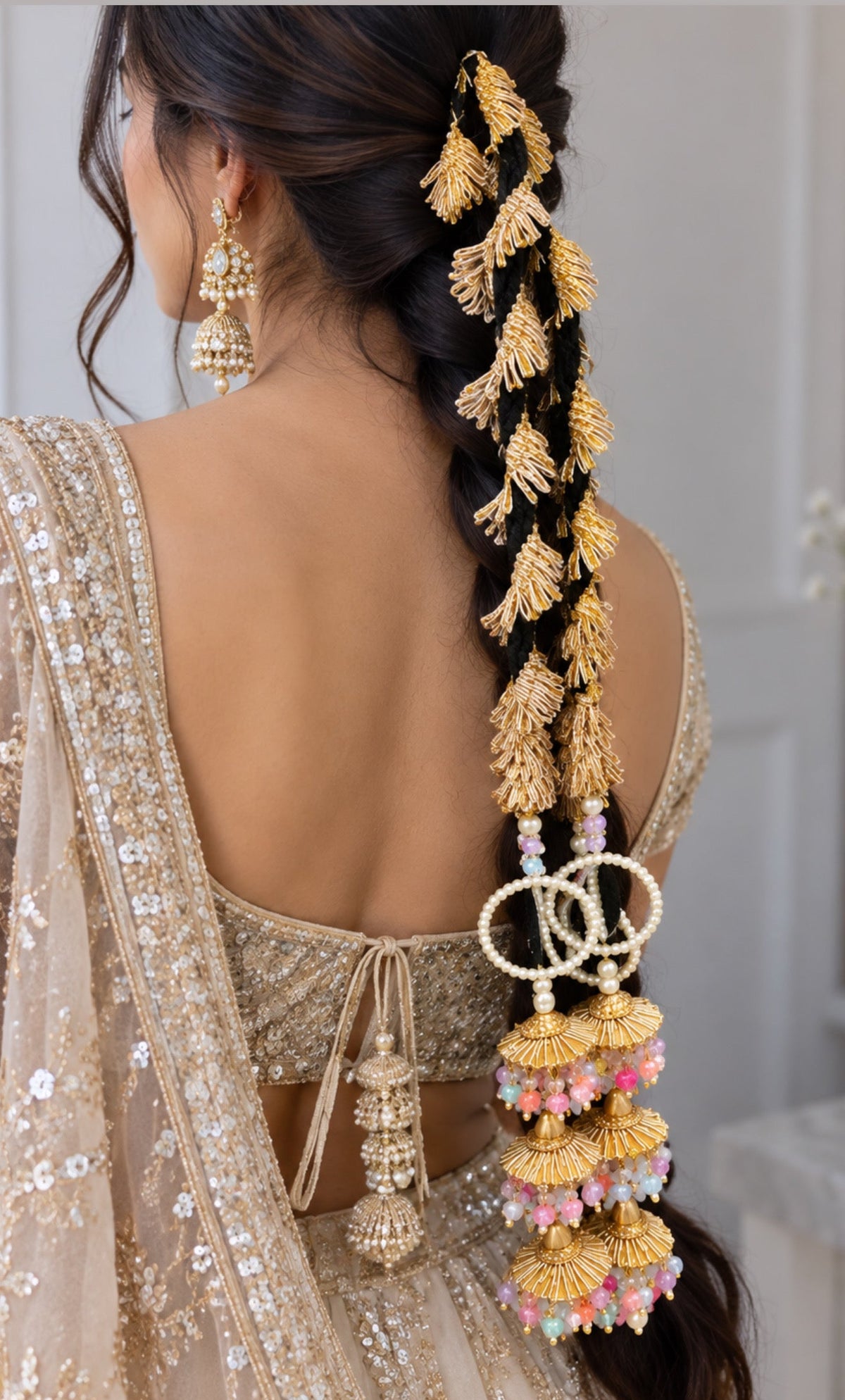 Sonam Multi Color Parandi with Mirrors