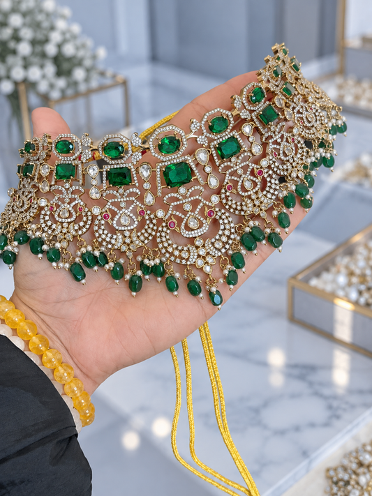 Saanjh Semi Bridal Premium Victorian Style Necklace Set