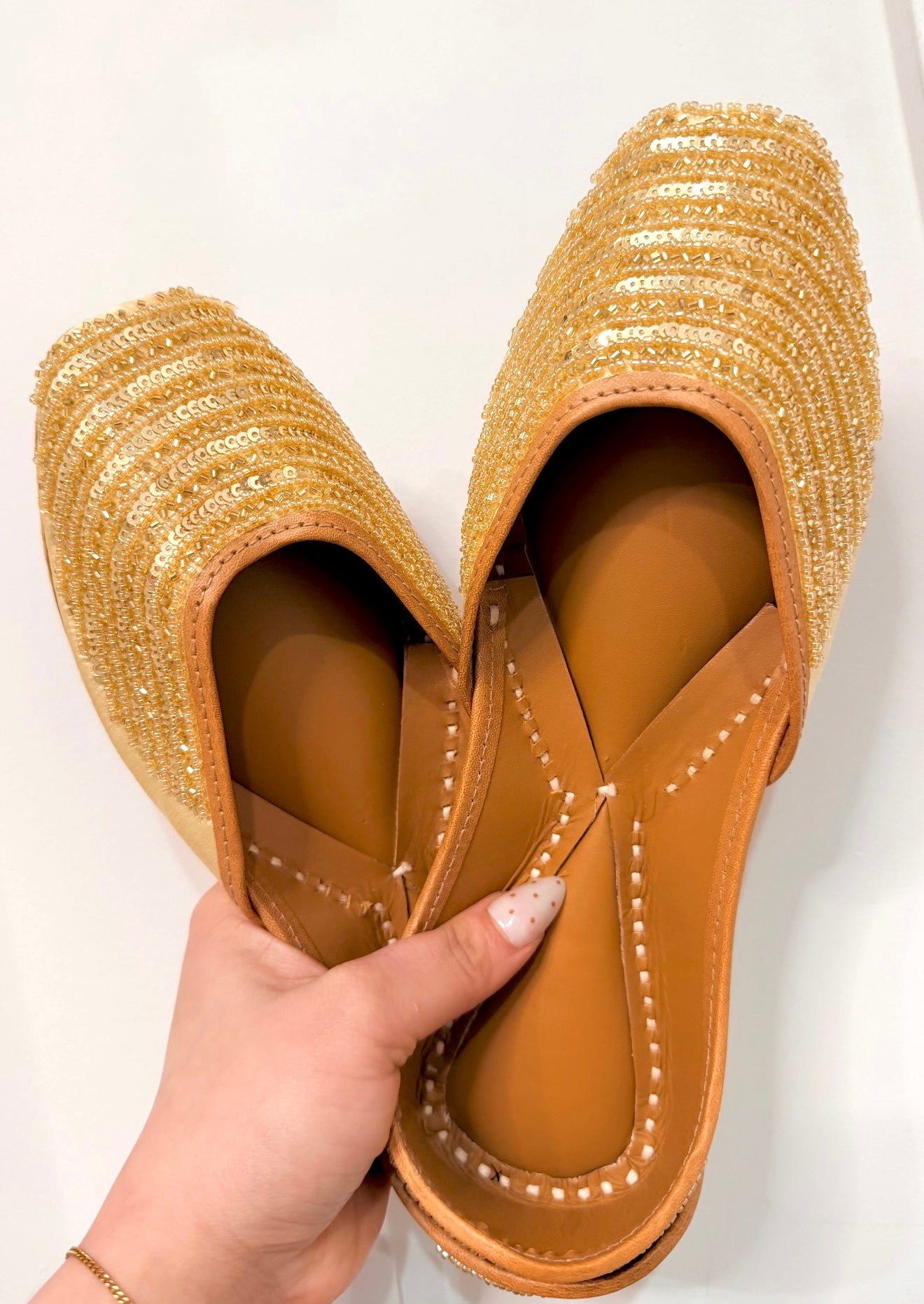 Golden Sequined Punjabi Jutti