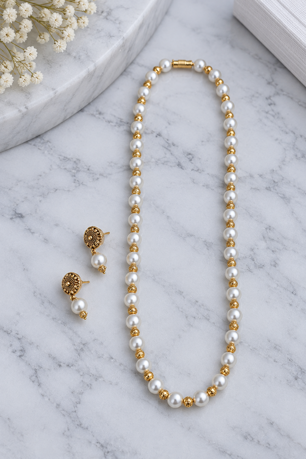 Noor Pearl Necklace Set
