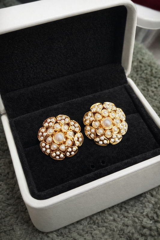 Jadau Pearl Studs Earrings