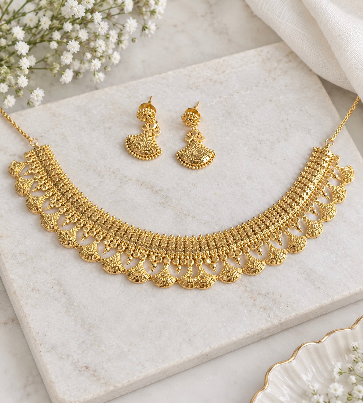 Noor Next to Real Premium Gold Plated Necklace Set