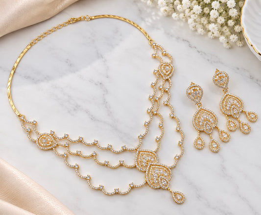 Mahi Sleek Three Layered Necklace Set