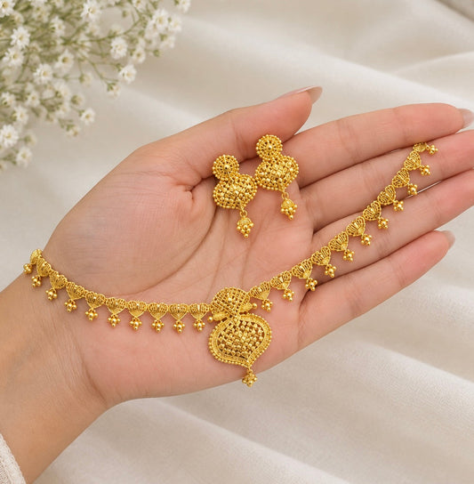 Mehak Premium Gold Plated Sleek Necklace Set