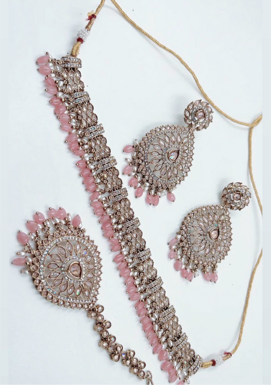 Light Pink Choker Necklace Set