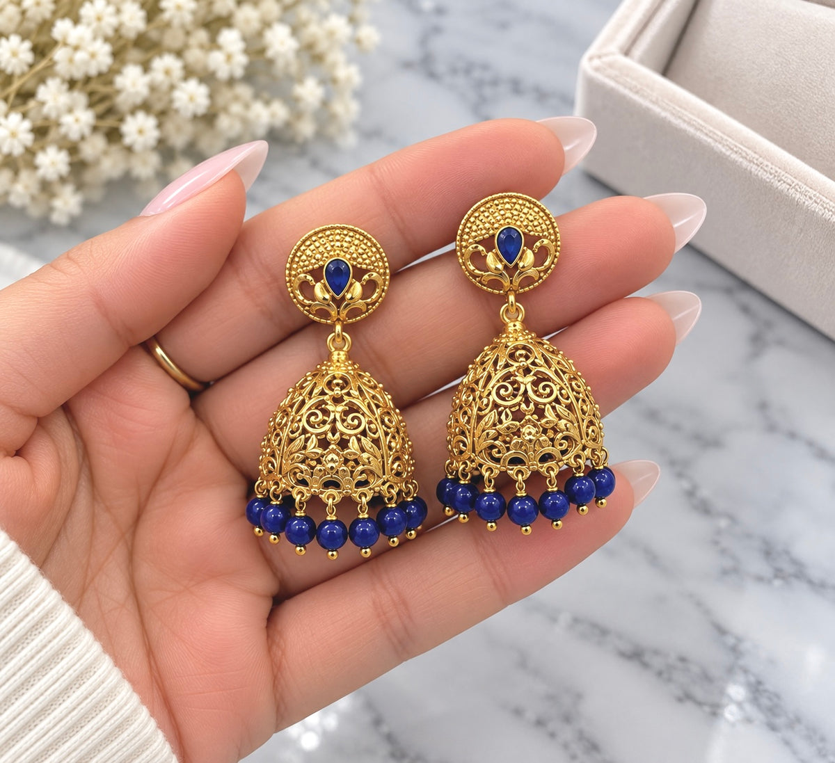 Sania Antique Look Jhumkis