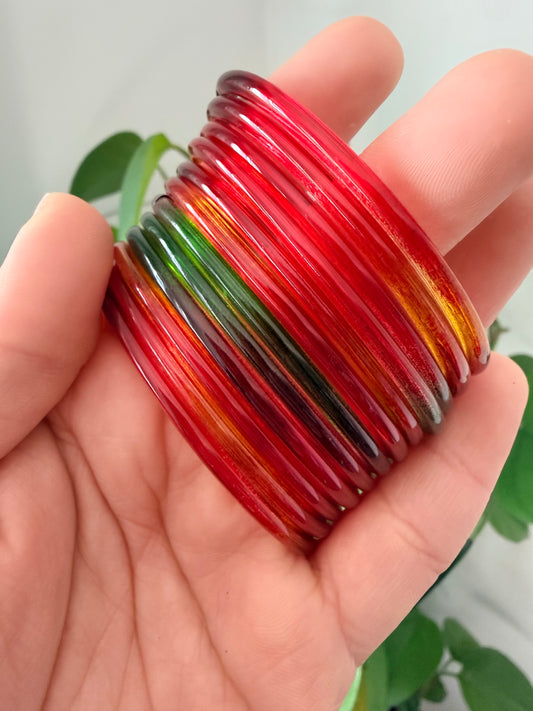 Sophia Glossy Glass Bangle Set