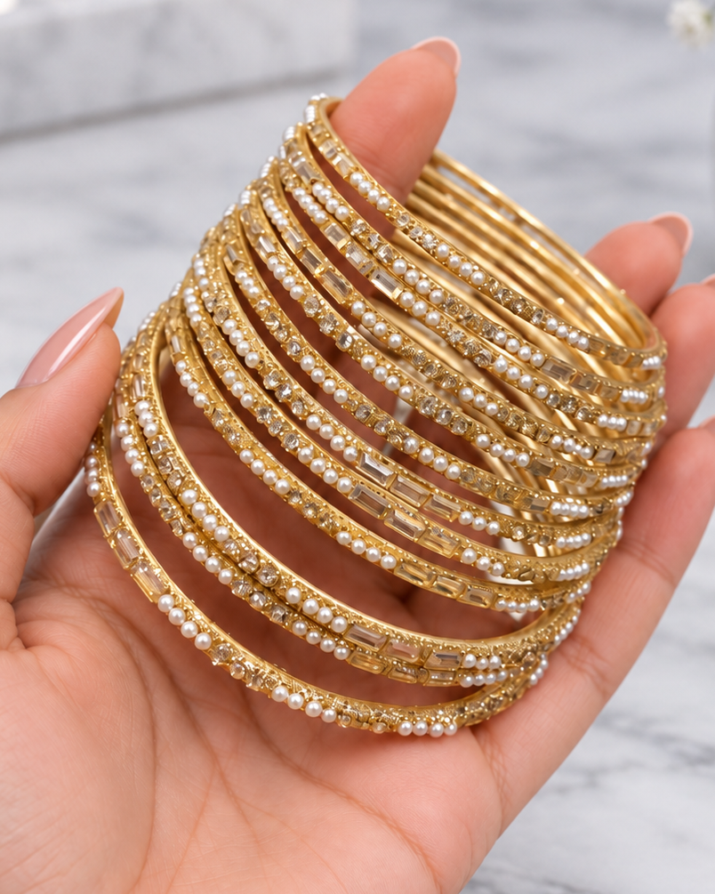 Dia Metal Bangle Set-Dozen Bangles in Each Set