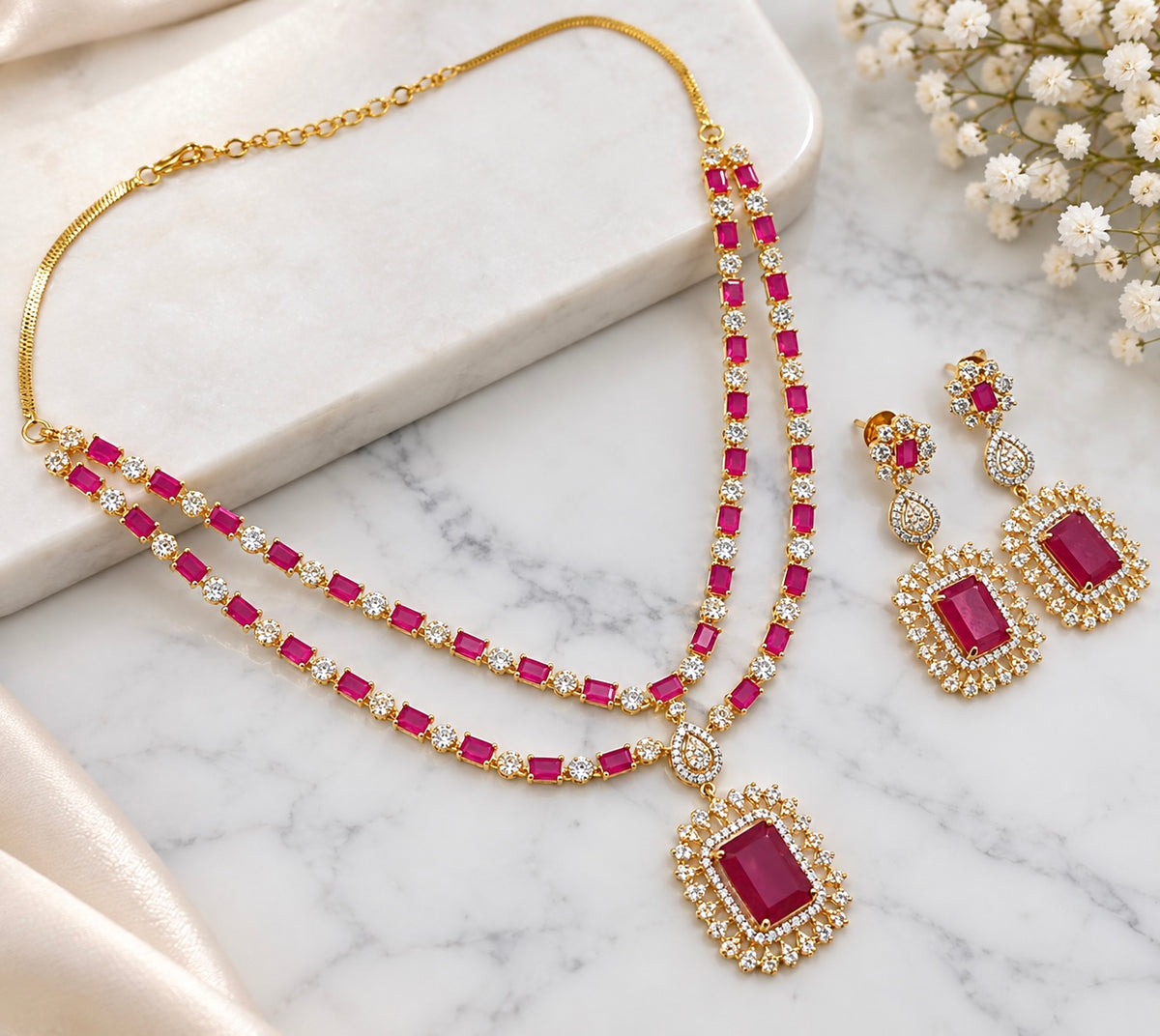 Mahi Double Layered Necklace Set
