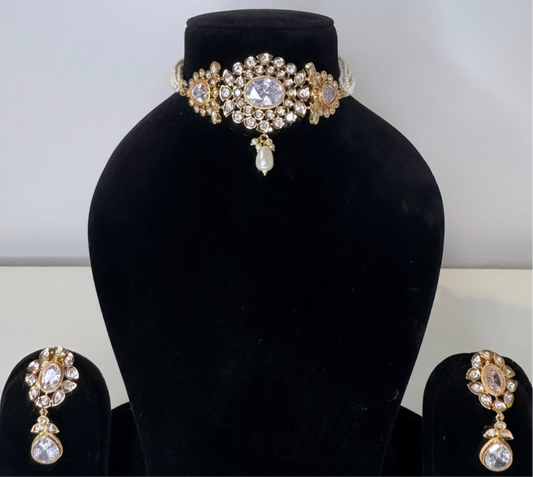 Crystal Choker Necklace Set