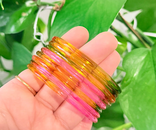 Sophia Glossy Glass Bangle Set