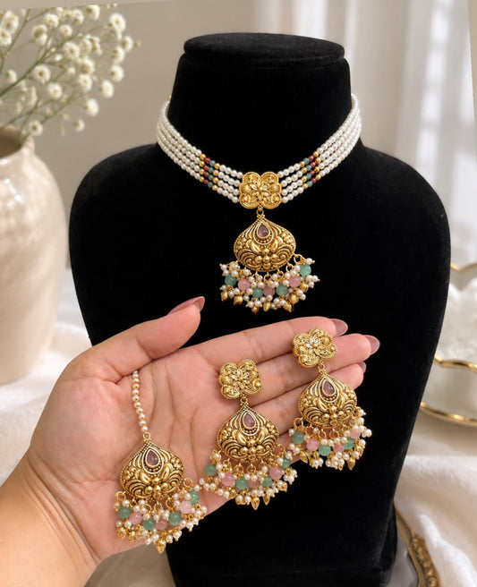 Asiya Gold Plated Choker Set
