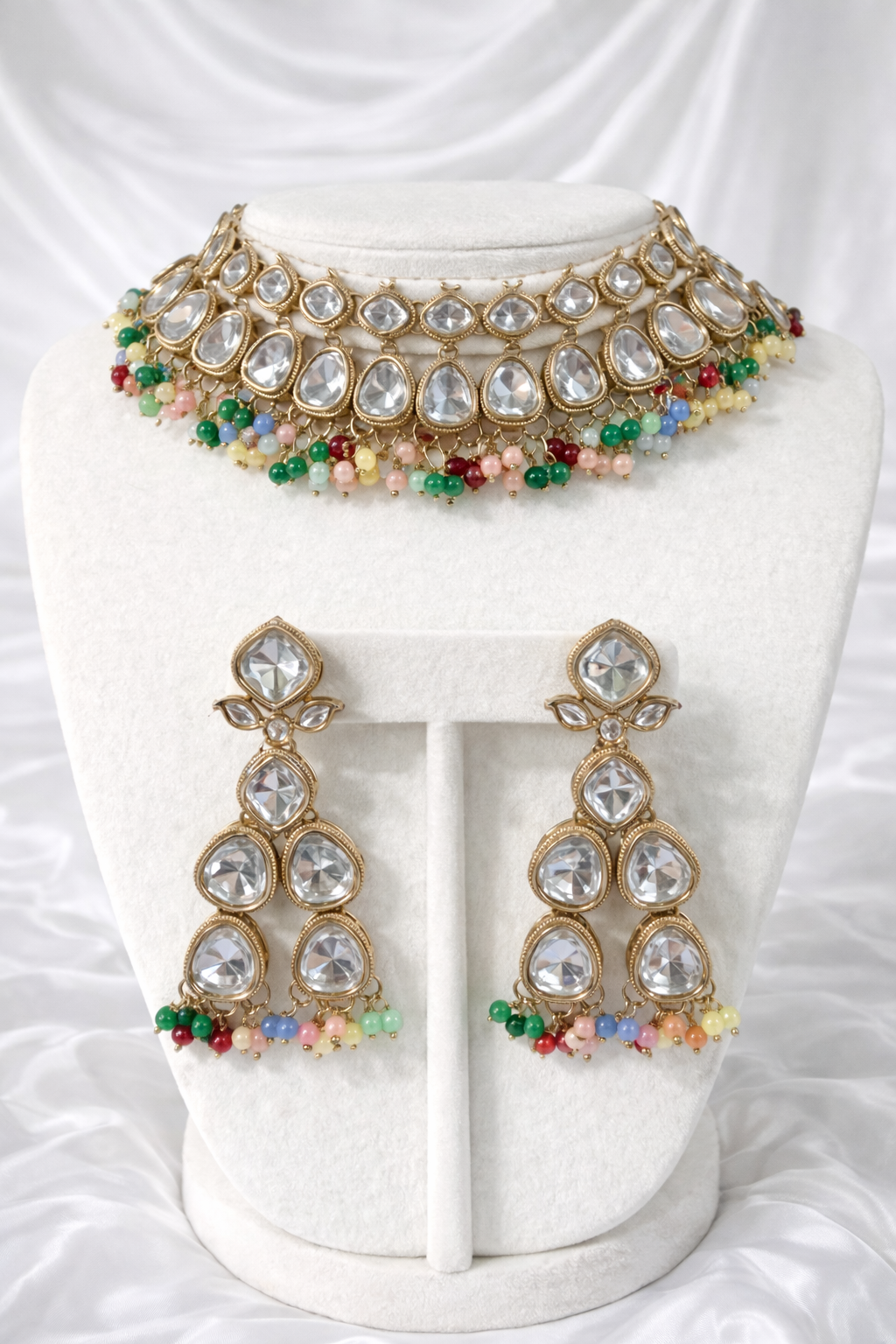 Mannat Multi Color Kundan & Polki Necklace Set