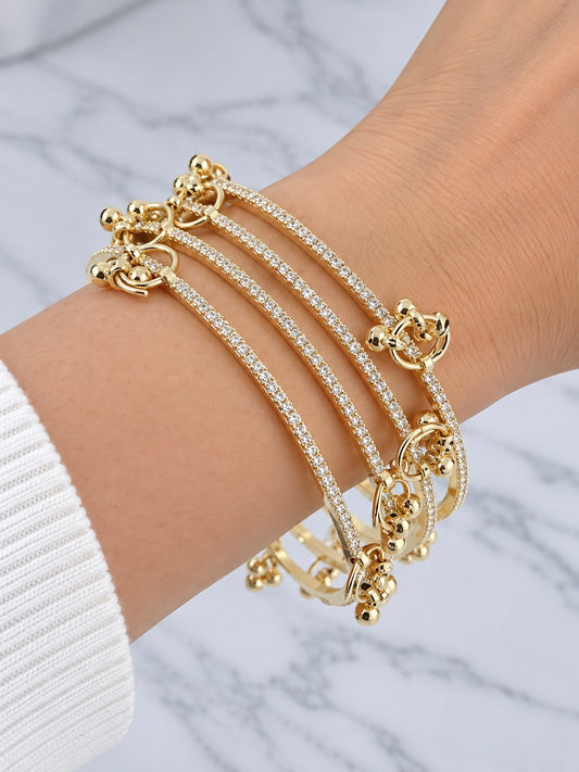 Preeti Golden Sparkle Kashmiri Ghungroo Bangle Set of 4 Bangles