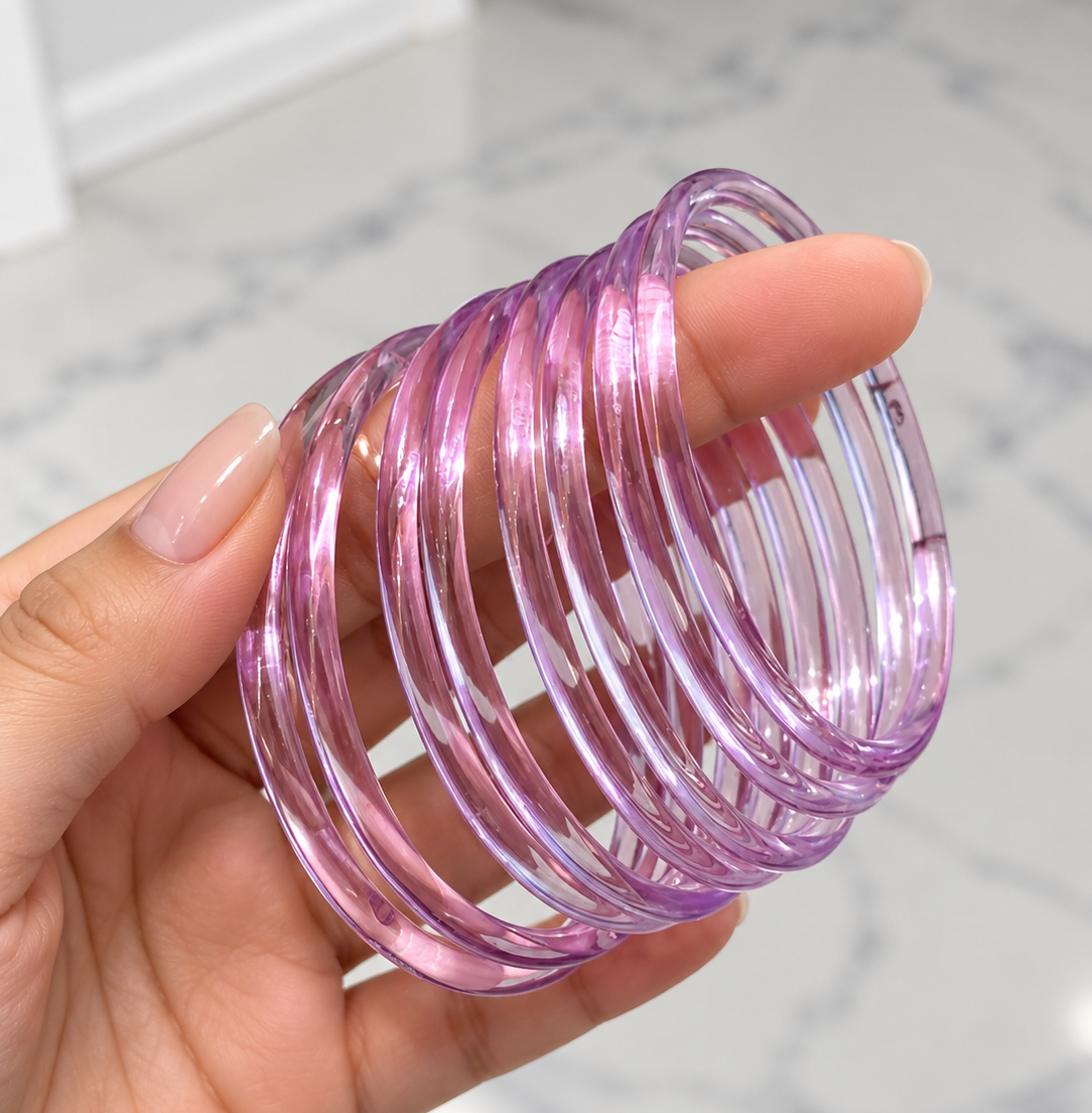 Sophia Glossy Glass Bangle Set
