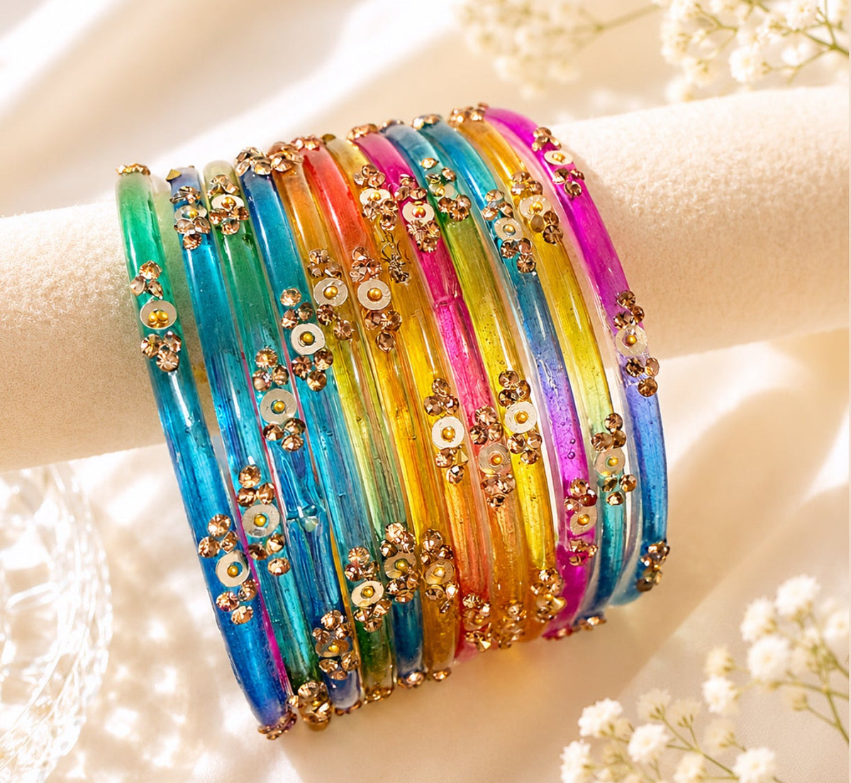 Sophia Glass Bangle Set