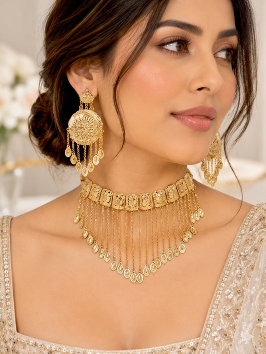 Manvi Punjabi Style Peepal Patti Necklace Set