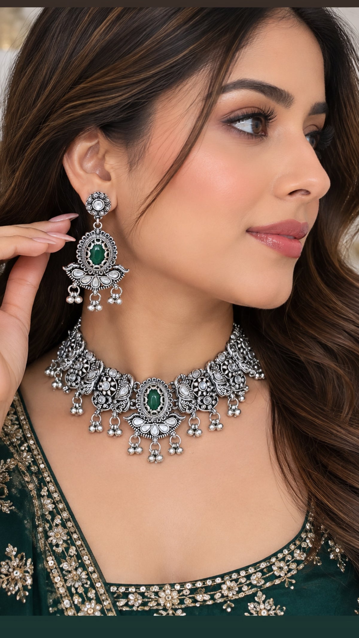 Sana Oxidized Necklace Set