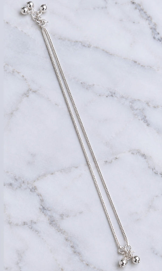 Silver Sleek Anklets