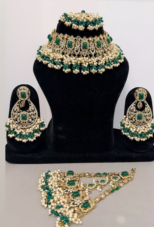 Heavy Semi Bridal Necklace Set