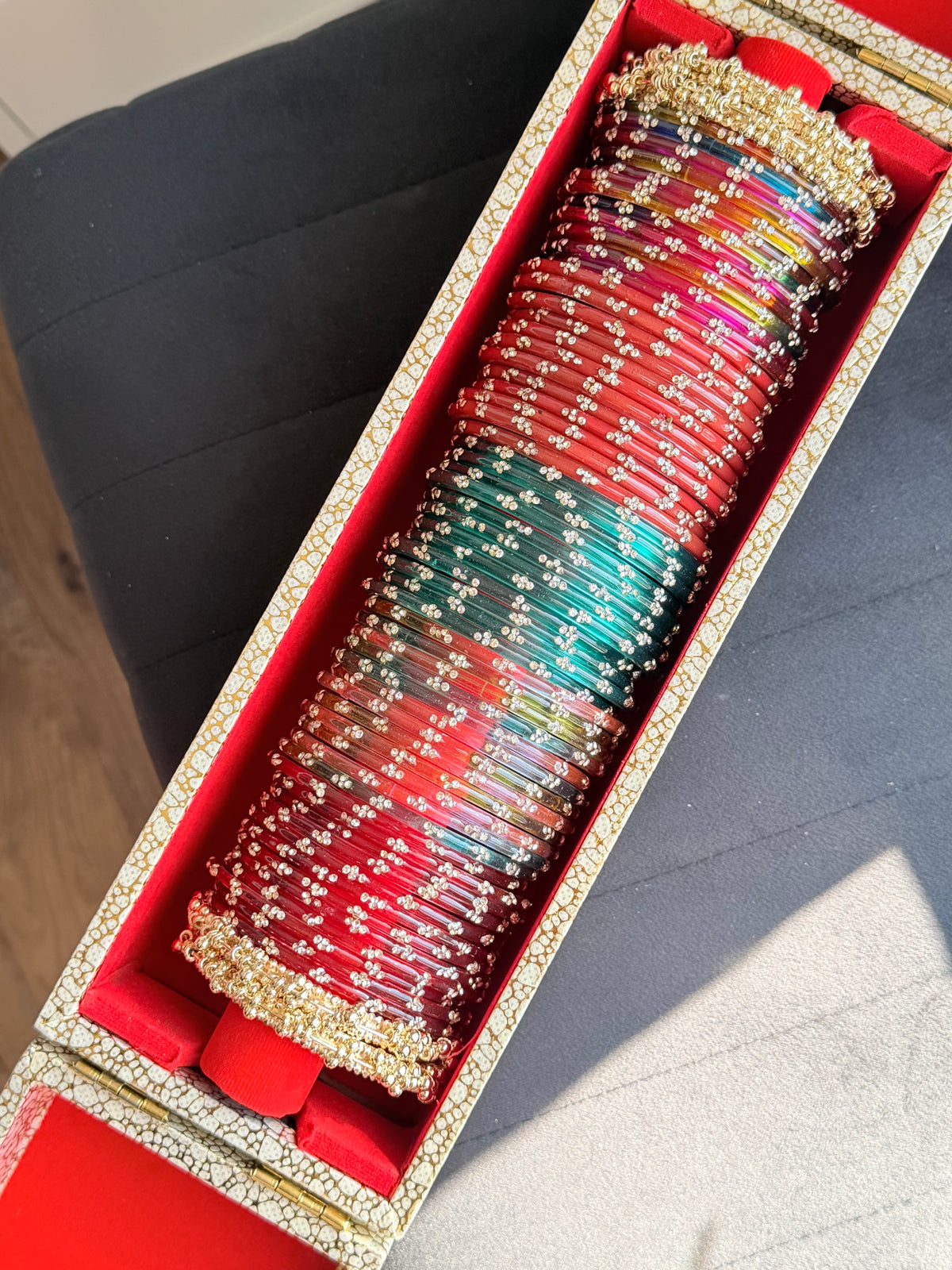 Meena Glass Bangle Box with Box Included