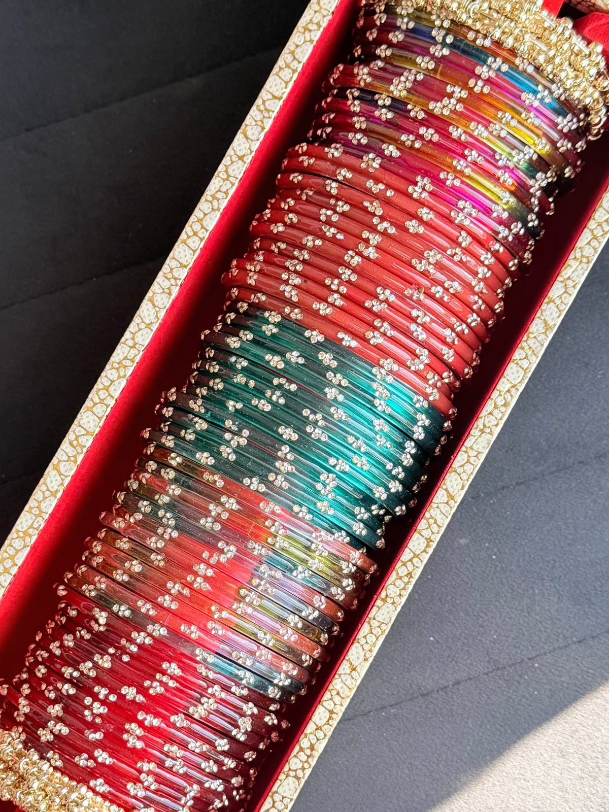 Meena Glass Bangle Box with Box Included