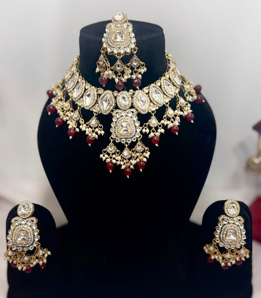 Red Pearl Necklace Set