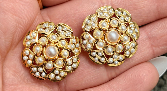 Jadau Pearl Studs Earrings