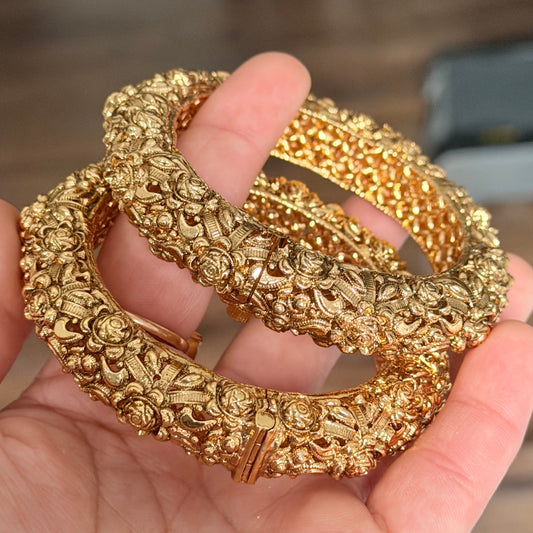 Sneha Gold Plated Premium Openable Bangle Set