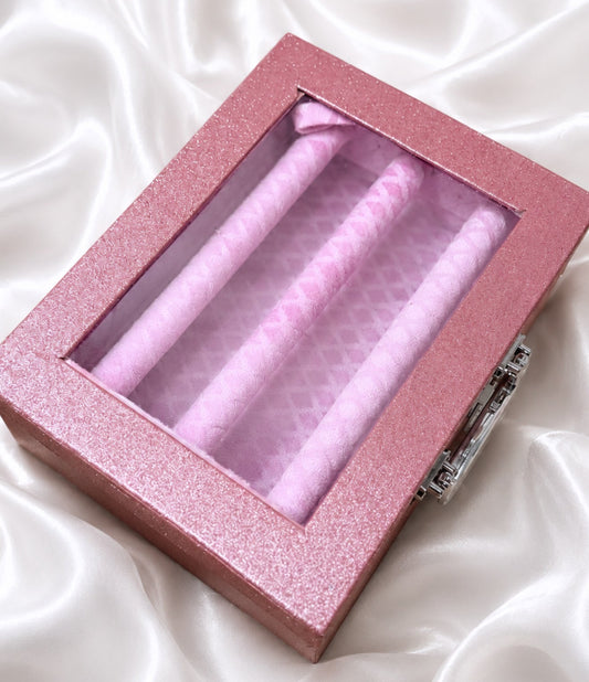 Pink Sparkly 3 Rod Bangle Box-(Back In Stock)