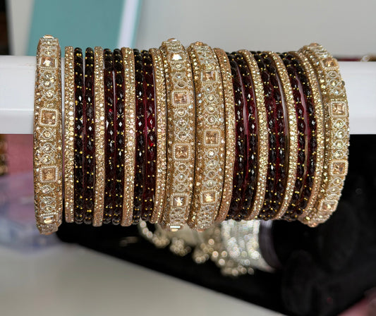 Aishawarya Glass Bangle Set- For Both Hands