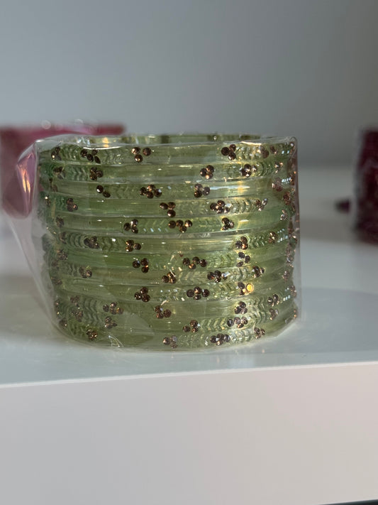 Light Green Glass Bangle Set