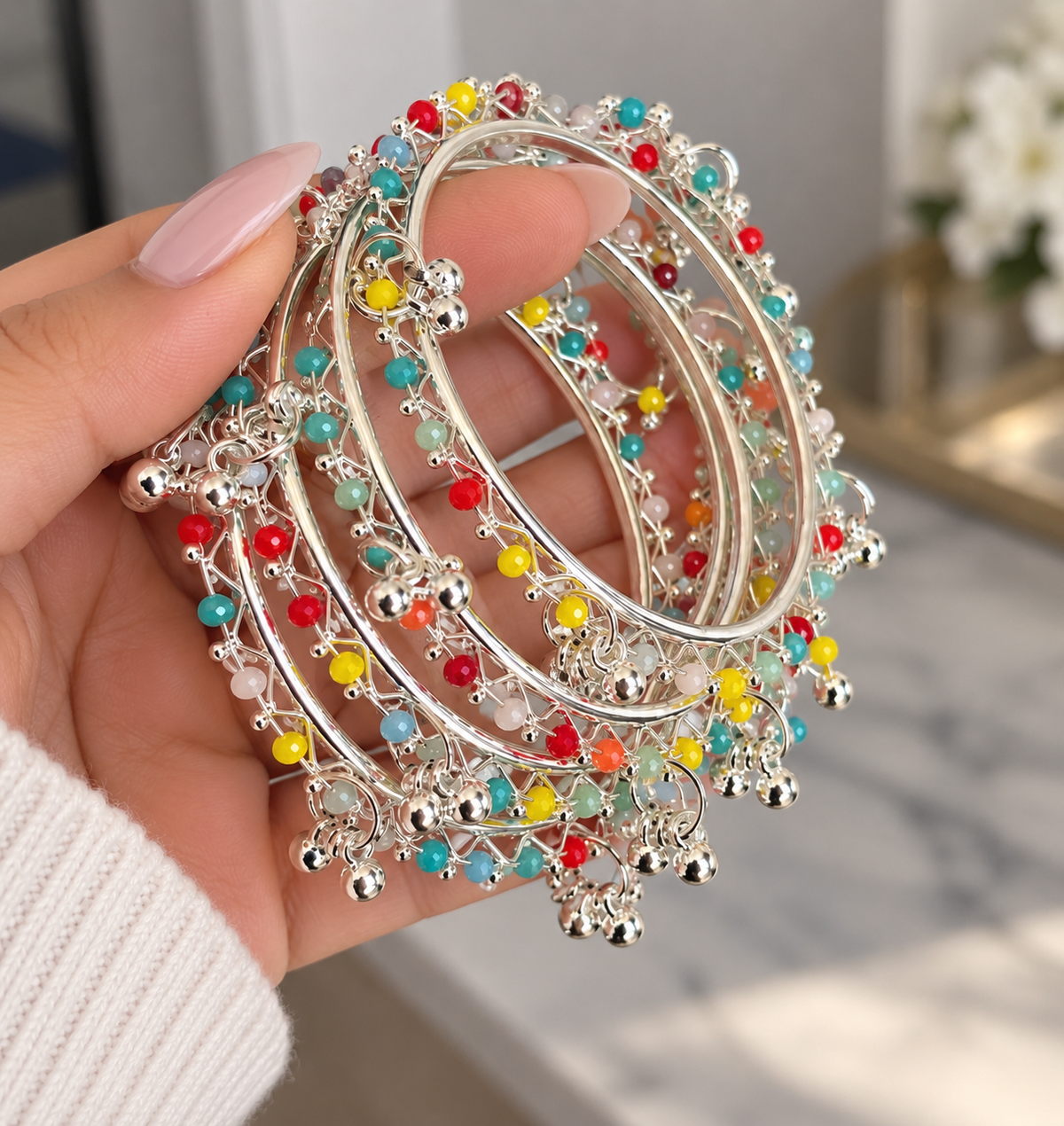 Mahi Multi Colored Ghungroo Bangle Set