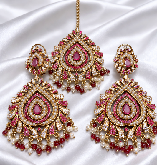Pakistani Style Earrings & Tikka Set