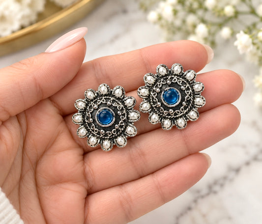 Kiran Oxidized Studs