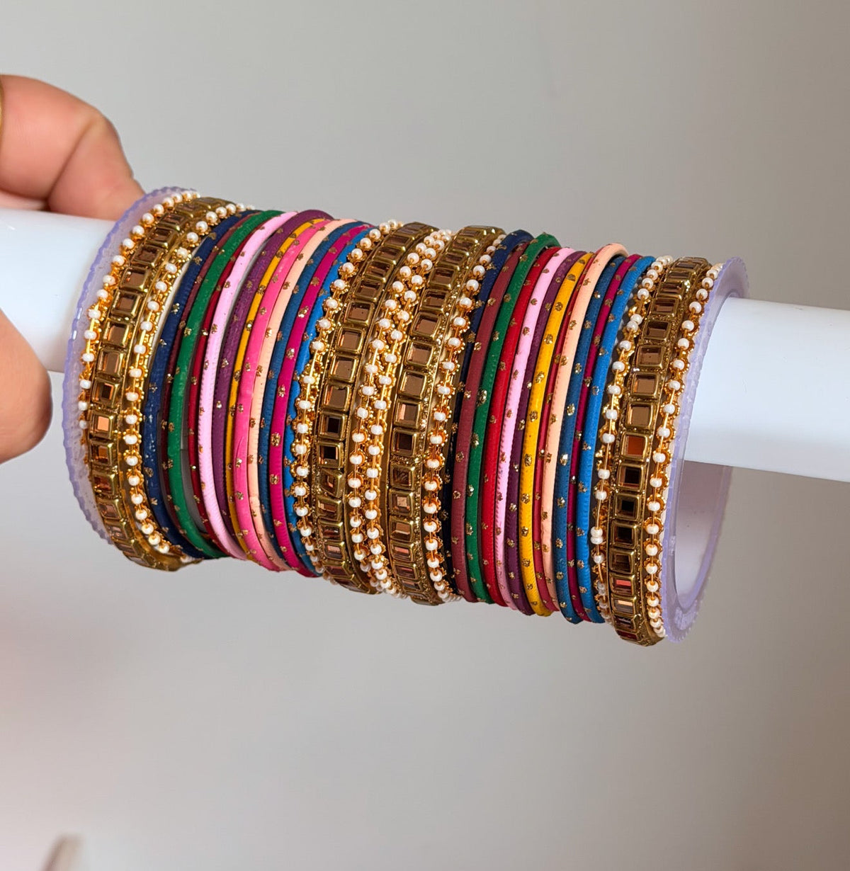Mia Multi Colored Metal Bangle Set-Full Set For Both Hands