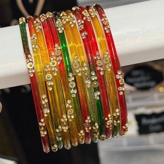 Sophia Glass Bangle Set-Only 2.10 & 2.12