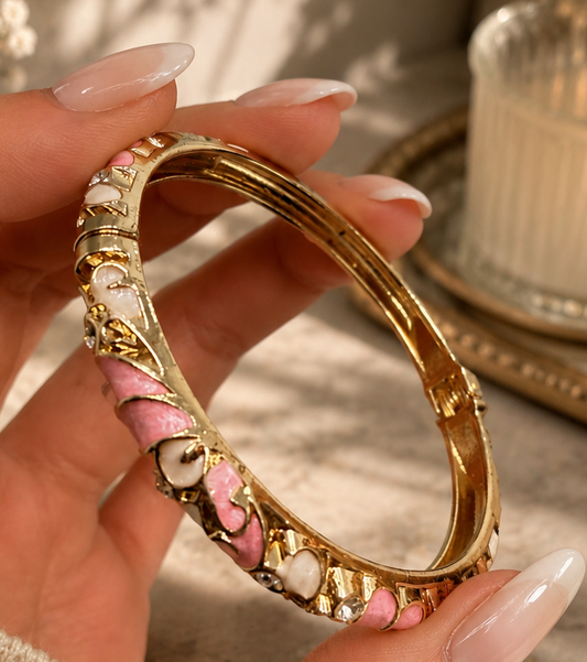 Mariam Openable Enamel Bangle Bracelet-One Piece Only