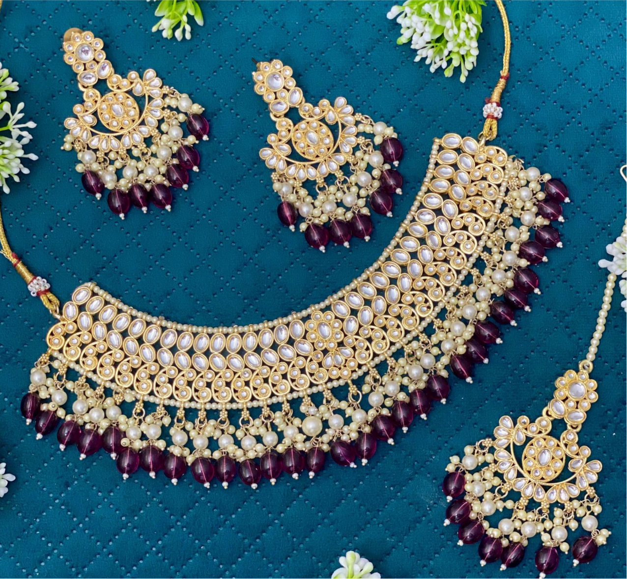 Dark Purple Necklace Set