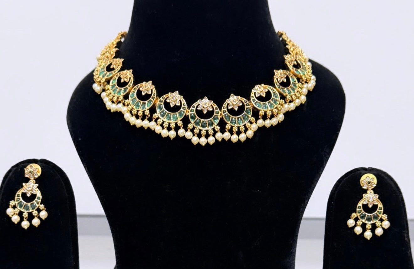 Green Goddess Kundan Set