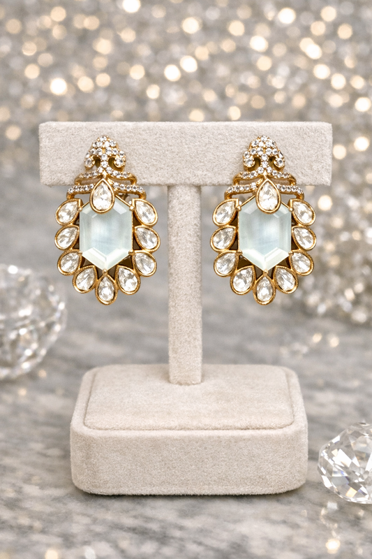 Glass Stone Earrings Studs