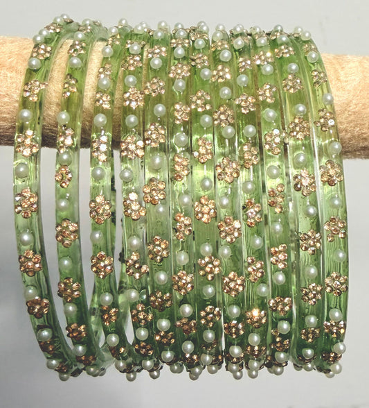 Sophia Pearl Glass Bangle Set
