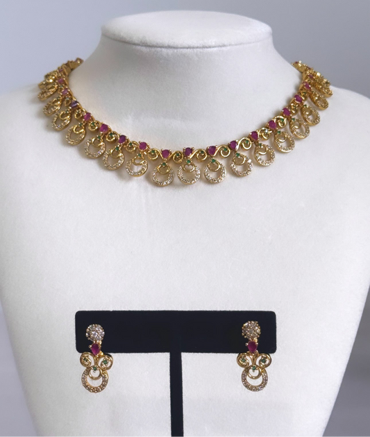 Lightweight Gold Plated Necklace Set