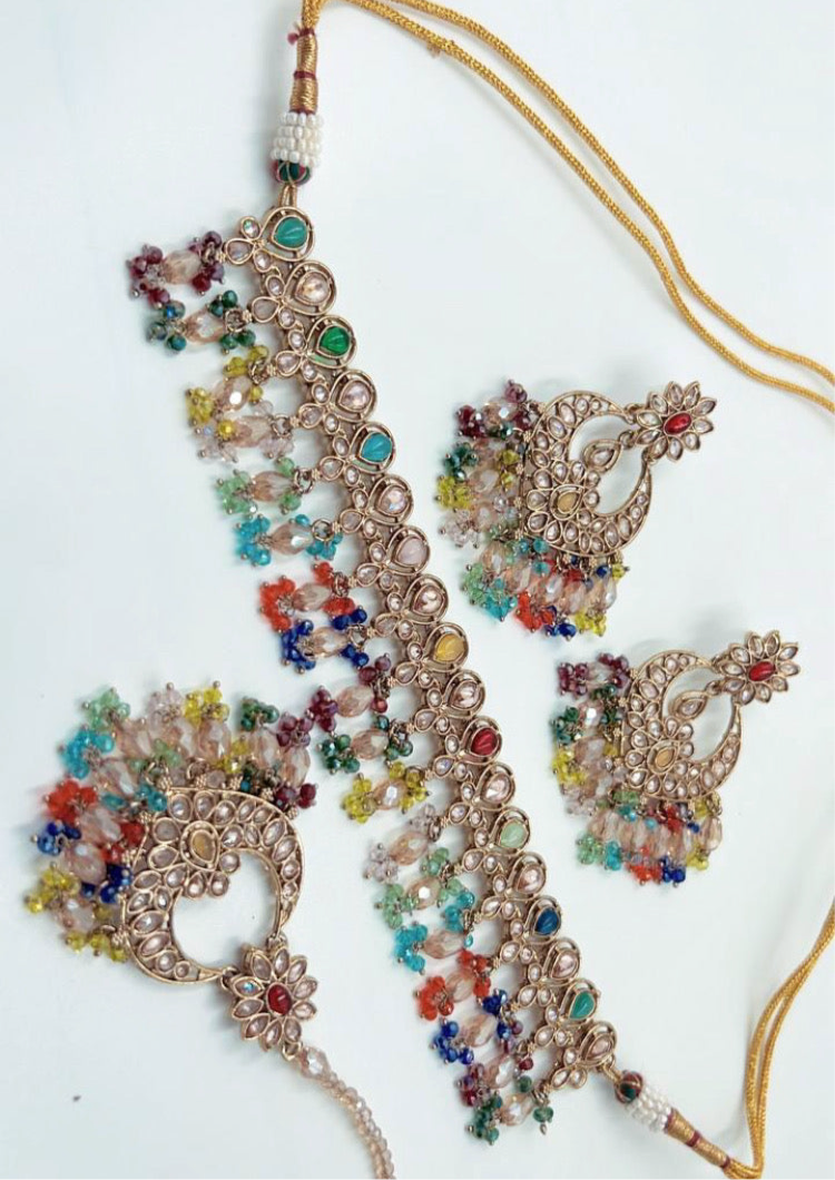 Golden Multi Choker Set