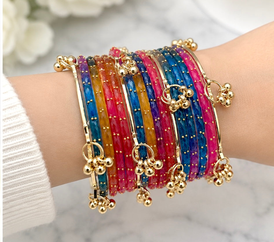 Raindrop Dark Multi Bangle Set